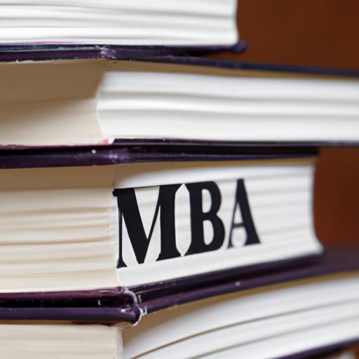 A stack of MBA textbooks, essential for mastering business administration.