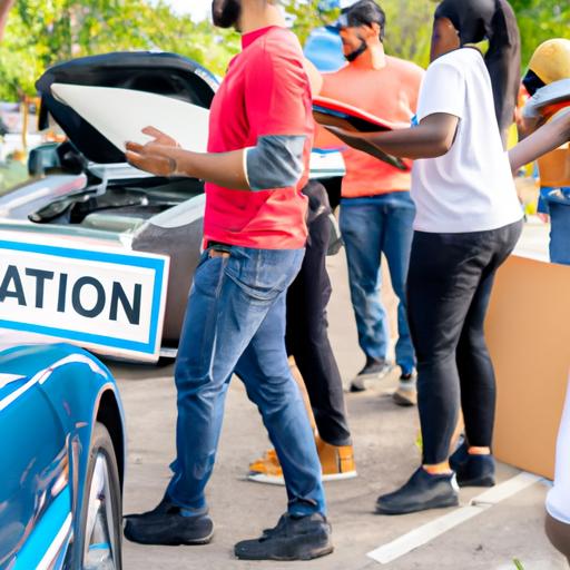 Volunteers come together to collect donated cars, making a difference in their community.
